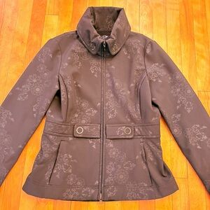 LOLE GreyFloral Print Softshell Jacket - Size SMALL